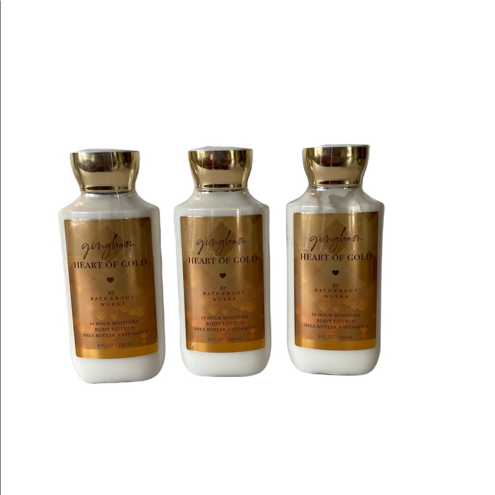 Bath & Body Works Gingham Heart of Gold Body Lotion w/Shea & Vitamin E x3